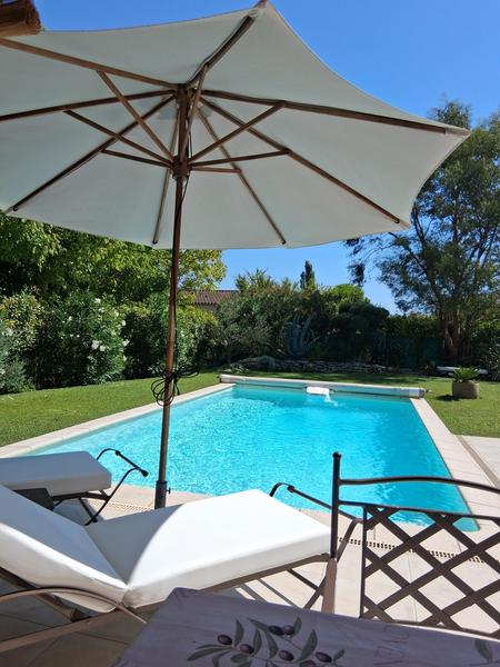 Pool und Außenterrasse im Garten