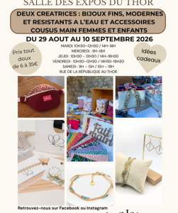 Boutique éphémère au Thor! Deux créatrices : bijoux fins, modernes et résistants à l'eau et accessoi